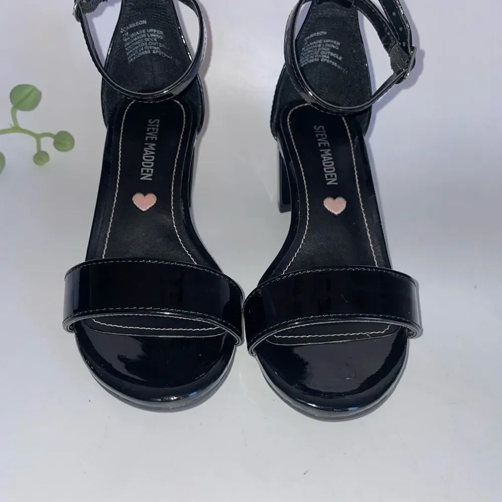 Steve Madden Black Heels with Ankle Strap